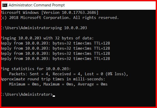 Picture showing pinging the EC2 instance in another VPC